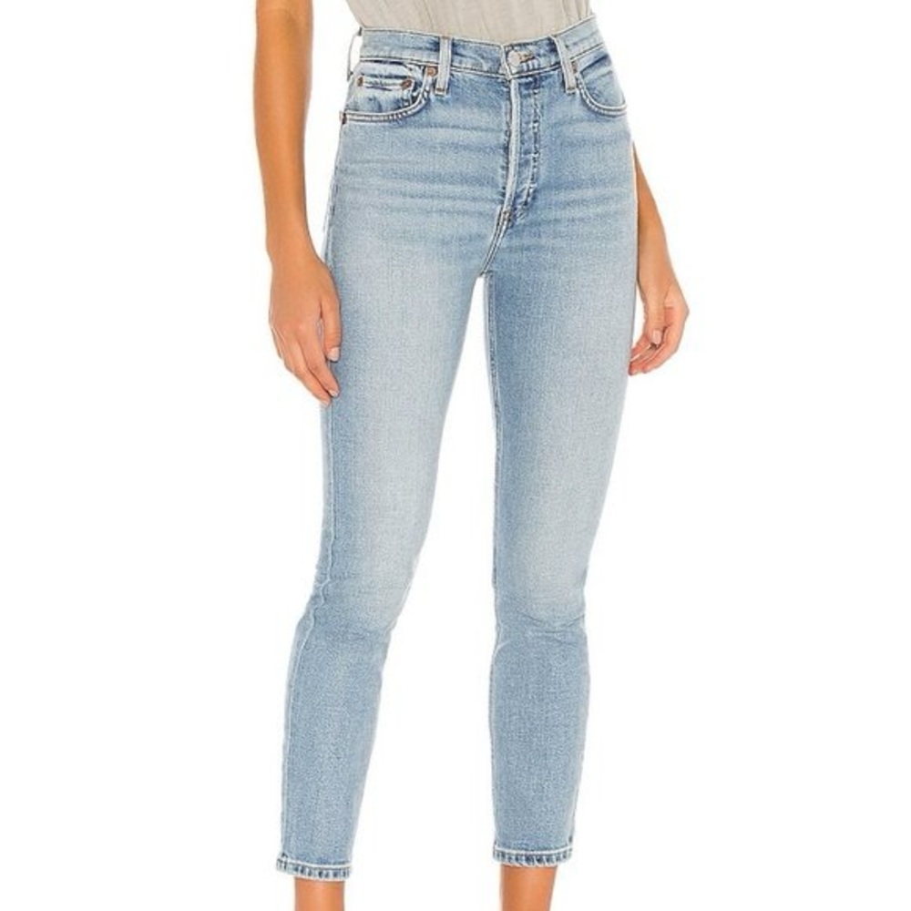 RE/DONE 90s High Rise Ankle Crop Light Blue Women's Jeans